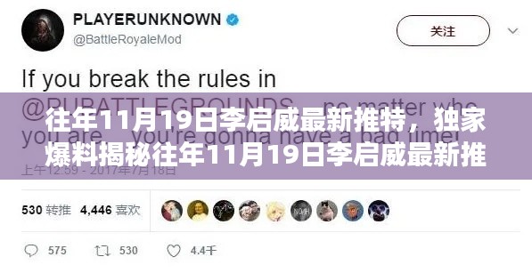 獨家揭秘，李啟威往年11月19日推特動態(tài)深度解讀與爆料速遞