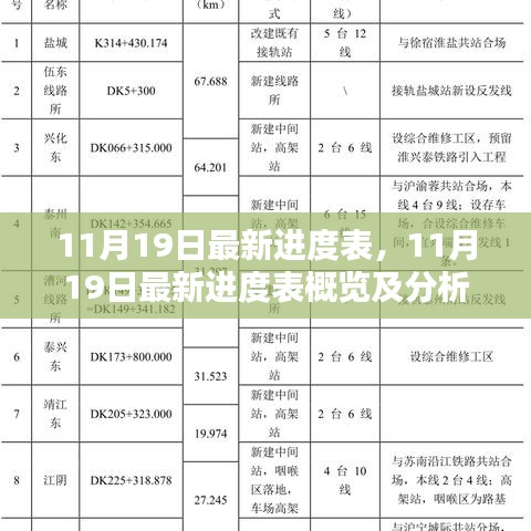 11月19日最新進(jìn)度表詳解，概覽與深度分析