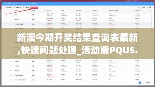新澳今期開獎結(jié)果查詢表最新,快速問題處理_活動版PQU5.57
