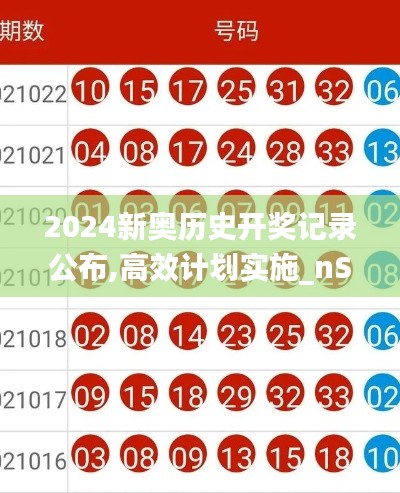 2024新奧歷史開獎記錄公布,高效計劃實施_nShopRBL5.42