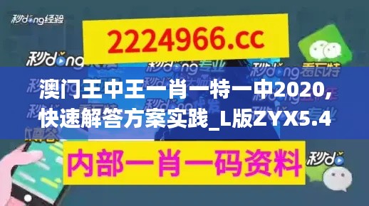 澳門王中王一肖一特一中2020,快速解答方案實踐_L版ZYX5.41