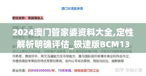 2024澳門管家婆資料大全,定性解析明確評(píng)估_極速版BCM13.12