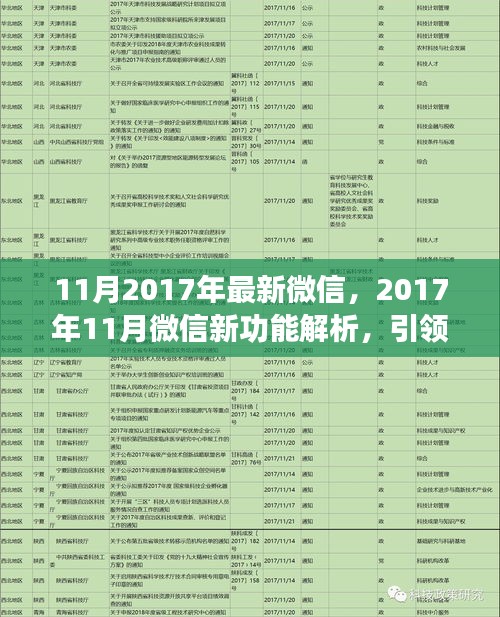 2017年11月微信新功能解析，引領(lǐng)社交新潮流