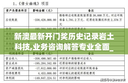 新澳最新開門獎歷史記錄巖土科技,業(yè)務咨詢解答專業(yè)全面_便攜版GWO7.38