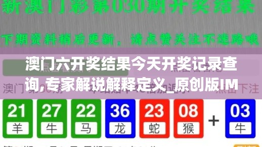 澳門六開獎結果今天開獎記錄查詢,專家解說解釋定義_原創(chuàng)版IMB7.90
