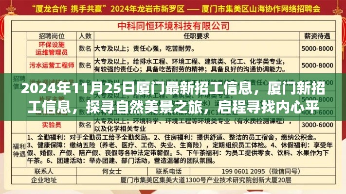 廈門最新招工信息2024年11月25日更新，探尋自然美景之旅，尋找內(nèi)心平靜的力量