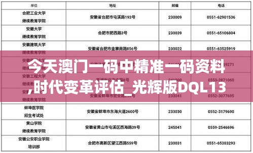 今天澳門一碼中精準一碼資料,時代變革評估_光輝版DQL13.87