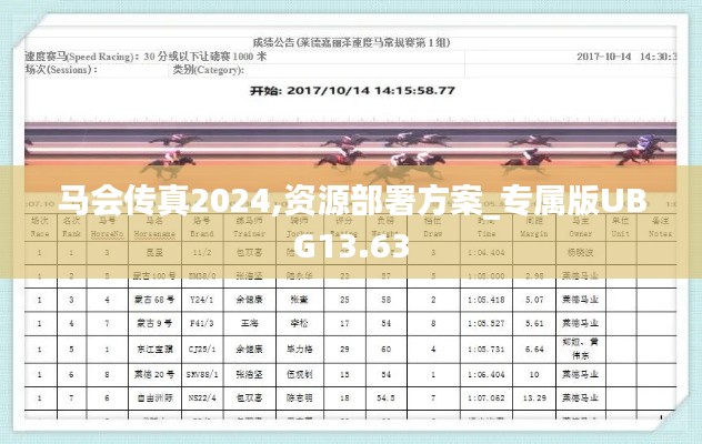 馬會(huì)傳真2024,資源部署方案_專(zhuān)屬版UBG13.63