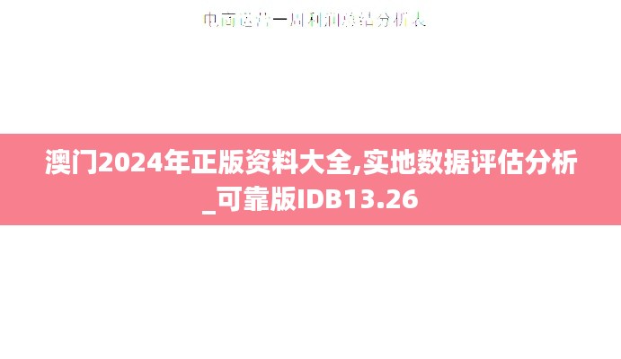澳門(mén)2024年正版資料大全,實(shí)地?cái)?shù)據(jù)評(píng)估分析_可靠版IDB13.26