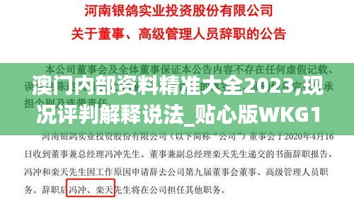 澳門內(nèi)部資料精準(zhǔn)大全2023,現(xiàn)況評判解釋說法_貼心版WKG13.95