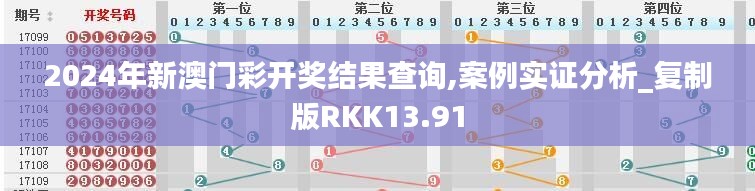 2024年新澳門(mén)彩開(kāi)獎(jiǎng)結(jié)果查詢,案例實(shí)證分析_復(fù)制版RKK13.91