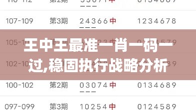 王中王最準(zhǔn)一肖一碼一過,穩(wěn)固執(zhí)行戰(zhàn)略分析_并行版XBT13.40