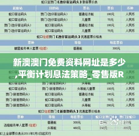 新澳澳門免費資料網址是多少,平衡計劃息法策略_零售版RRD13.37