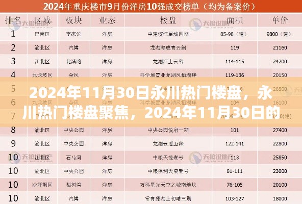 2024年11月30日永川熱門樓盤深度洞察，樓市聚焦與觀點(diǎn)碰撞