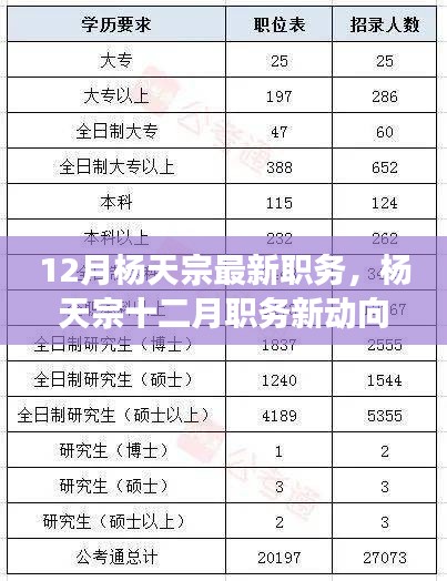 楊天宗十二月職務(wù)最新動(dòng)態(tài)，多方解讀與觀點(diǎn)分析