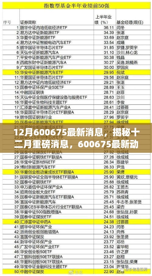 揭秘重磅消息，揭秘十二月重磅消息深度解析，最新動態(tài)盡在掌握——關于代碼600675的最新消息