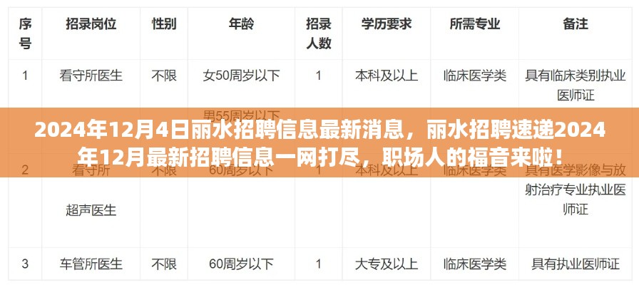 麗水最新招聘信息速遞，職場人的福音，一網(wǎng)打盡十二月招聘信息