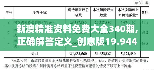 新澳精準(zhǔn)資料免費(fèi)大全340期,正確解答定義_創(chuàng)意版19.944