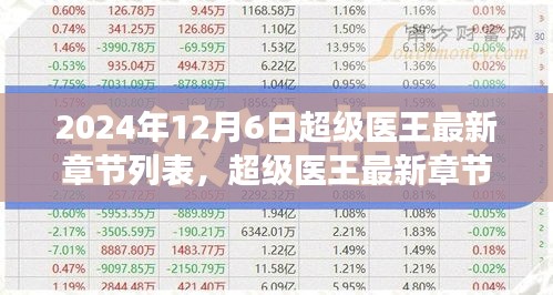 超級醫(yī)王，探尋生命奧秘的神奇之旅（最新章節(jié)列表 2024年12月6日更新）