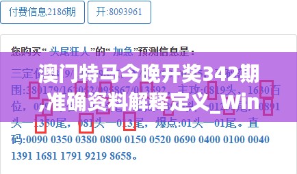 澳門特馬今晚開獎342期,準確資料解釋定義_Windows8.387