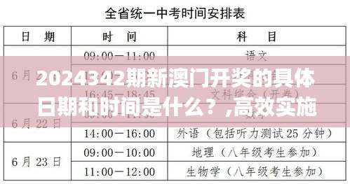 2024342期新澳門開獎的具體日期和時間是什么？,高效實(shí)施方法解析_高級款8.900