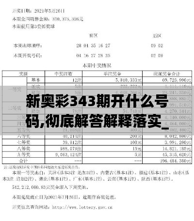 新奧彩343期開(kāi)什么號(hào)碼,徹底解答解釋落實(shí)_VE版4.663