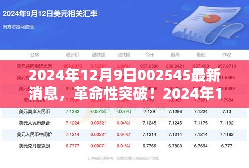 革命性突破！最新科技產(chǎn)品引領(lǐng)未來生活觸手可及——2024年12月9日002545最新消息揭秘
