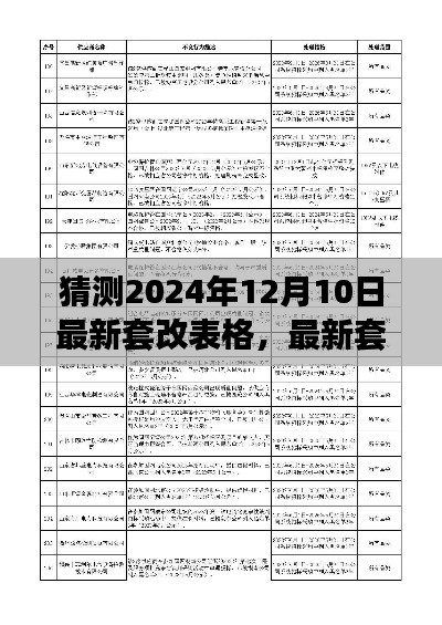 揭秘最新套改表格制作指南，預(yù)測與完成2024年12月10日的套改表格步驟解析