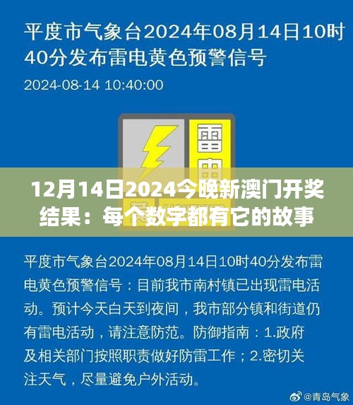 12月14日2024今晚新澳門開獎(jiǎng)結(jié)果：每個(gè)數(shù)字都有它的故事，新澳門開獎(jiǎng)夜，幸運(yùn)屬于誰？