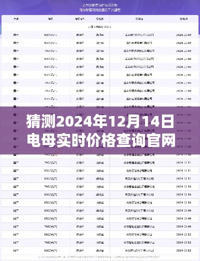 揭秘電母實時價格查詢官網(wǎng)，洞悉未來價格走勢，預(yù)測電母最新價格動向（2024年預(yù)測）