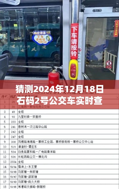 揭秘預(yù)測攻略，掌握未來公交動態(tài)，預(yù)測石碼2號公交車2024年12月18日實時查詢情況