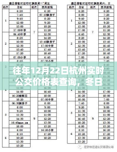 杭州冬日公交奇遇，實時公交價格表背后的暖心故事與歷年查詢匯總