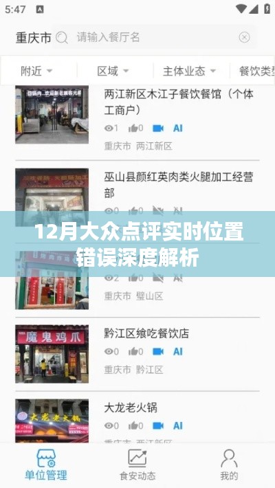 大眾點評實時位置錯誤解析，深度探討12月問題