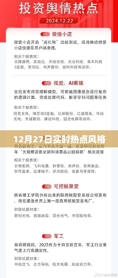 時尚潮流風(fēng)向標(biāo)，12月27日實時熱點聚焦