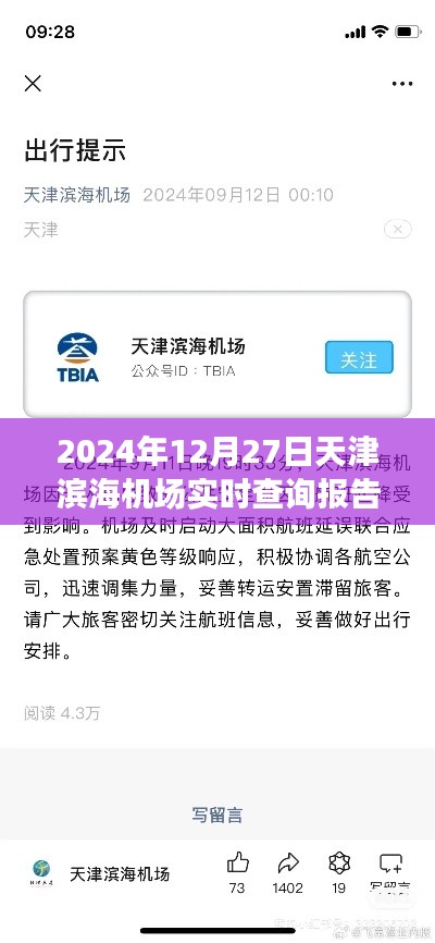 天津濱海機場航班實時查詢報告，2024年12月27日動態(tài)更新