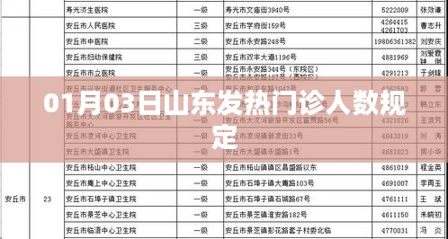 山東發(fā)熱門診人數規(guī)定最新消息，時間，01月03日