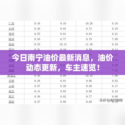 今日南寧油價最新消息，油價動態(tài)更新，車主速覽！