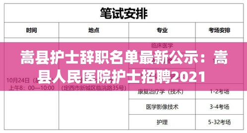 嵩縣護(hù)士辭職名單最新公示：嵩縣人民醫(yī)院護(hù)士招聘2021 