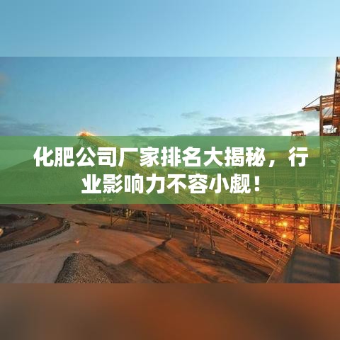 化肥公司廠家排名大揭秘，行業(yè)影響力不容小覷！