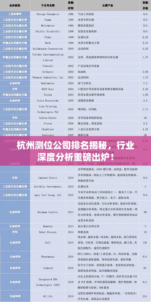 杭州測位公司排名揭秘，行業(yè)深度分析重磅出爐！