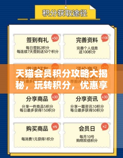 天貓會員積分攻略大揭秘，玩轉(zhuǎn)積分，優(yōu)惠享不停！