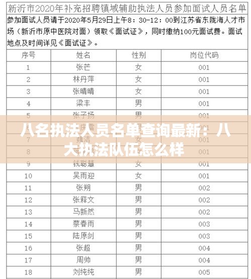 八名執(zhí)法人員名單查詢最新：八大執(zhí)法隊伍怎么樣 