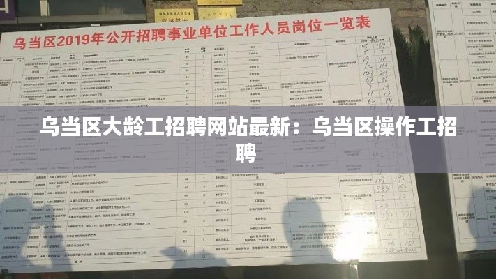烏當區(qū)大齡工招聘網站最新：烏當區(qū)操作工招聘 