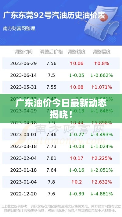 廣東油價(jià)今日最新動(dòng)態(tài)揭曉！