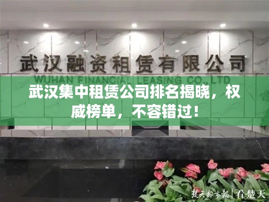 武漢集中租賃公司排名揭曉，權(quán)威榜單，不容錯(cuò)過(guò)！