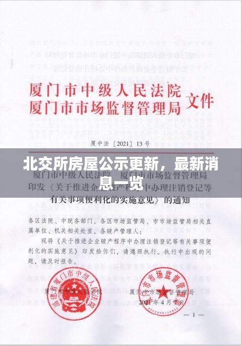 北交所房屋公示更新，最新消息一覽