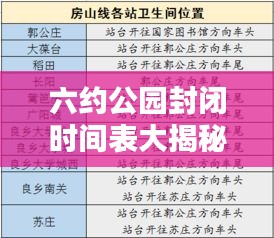 六約公園封閉時(shí)間表大揭秘，最新時(shí)間表出爐！