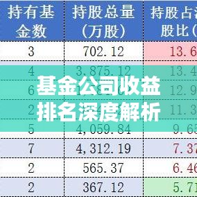 基金公司收益排名深度解析，揭秘背后策略與表現(xiàn)