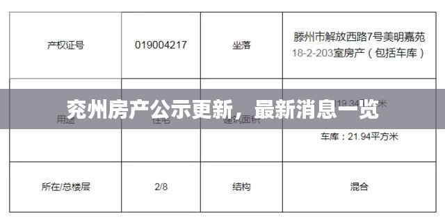 兗州房產(chǎn)公示更新，最新消息一覽