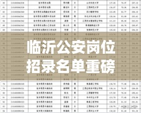 臨沂公安崗位招錄名單重磅更新！最新公布名單揭曉
